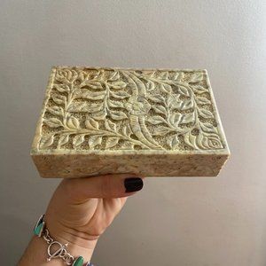 Stone engraved jewelry box